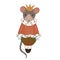 Mouse king isolated on white background. Vector graphics