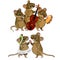 Mouse musical orchestra and a dancing couple