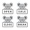 Mouse Open and closed board vector signs