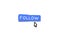 Mouse pointer hovering and clicking to follow button. Blue follow button for social network
