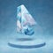 Mouse Pointer icon. Cracked blue Ice Mouse Pointer symbol on blue snow podium