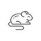 Mouse, rat, hamster, rodent, pet, animal line icon.