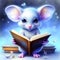 Mouse reading book