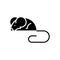 Mouse rodents black icon concept. Mouse rodents flat vector symbol, sign, illustration.