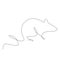 Mouse silhouette one line drawing vector illustration