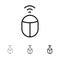 Mouse, Wifi, Computer Bold and thin black line icon set