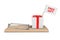 Mousetrap with Free Gift Box with Ribbon and Bow and Flag with B