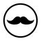 Moustache flat icon symbol. Vector illustration isolated on white background