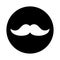 Moustache flat icon symbol. Vector illustration isolated on white background