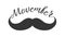 Moustache and hand lettered phrase Movember.