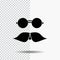 moustache, Hipster, movember, glasses, men Glyph Icon on Transparent Background. Black Icon