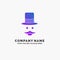 moustache, Hipster, movember, hat, men Purple Business Logo Template. Place for Tagline