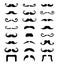 Moustache icons isolated set