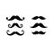 Moustache icons set, moustache vector illustration on white background