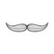 moustache, manhood, humorous mask, icon cartoon hand drawn vector illustration sketch