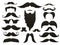 Moustache mustache icon isolated set.Funny fake moustaches for mouth mask vector collection. Vector illustration.