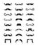 Moustache / mustache icons isolated set as labels