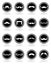 Moustache or mustache round black vector icons