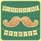 Moustache party background with text.Vector