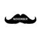 Moustaches Clipart. Black Isolated Silhouette and Lettering word November