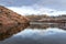 Moutain lake in winter scenery at Colorado foothills