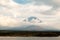 Mouth crater of Fuji san with cloud around in Autumn season