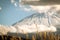 Mouth crater of Fuji san with cloud and nice sky in Winter season of Japan