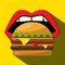 Mouth Eating Hamburger