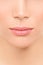 Mouth and nose closeup - beauty face woman