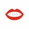 Mouth with red lips simple vector illustration