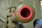 Mouth of a retro cannon in a closeup view