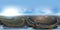 The mouth of the river and artificial Reservoir. 360-degree panorama