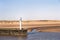 Mouth of the river Rother at Rye Harbour, East Sussex, England