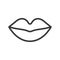 Mouth simple outline vector icon, organ related