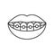 mouth with smiling teeth, mouth with dental braces simple outline icon