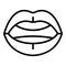 Mouth sync icon outline vector. Alphabet expression