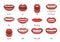 Mouth sync. Talking lips for cartoon character phonemes animation and english language text pronunciation sound signs