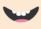 Mouth with tongue and healthy tooth. Smiling face. Body part. Cute cartoon character. Oral dental hygiene Children teeth care icon