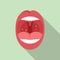 Mouth tonsillitis icon flat vector. Tonsil anatomy