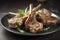 A mouth-watering platter of lamb chops cooked to perfection. (Generative AI)