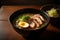 Mouth-watering view of a classic chicken ramen bowl featuring tender chicken slices, narutomaki fish cake, and a soy-based broth