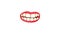 Mouth with white healthy teeth icon animation