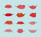 Mouths collection in different expressions. icon illustration