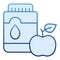Mouthwash with apple flat icon. Mouth antiseptic blue icons in trendy flat style. Dental care gradient style design