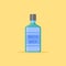 Mouthwash bottle flat style icon. Vector illustration.