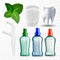 Mouthwash Hygiene Liquid And Equipment Set Vector