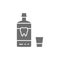 Mouthwash, mouth rinse, dental care grey icon.