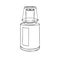 Mouthwash, mouth rinse, dental care product personal oral hygiene home. Template a glass bottle with a measuring cup. Vector