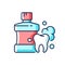 Mouthwash for teeth health RGB color icon