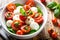 Mouthwatering Caprese salad with ripe tomatoes, fresh mozzarella, and fragrant basil leaves